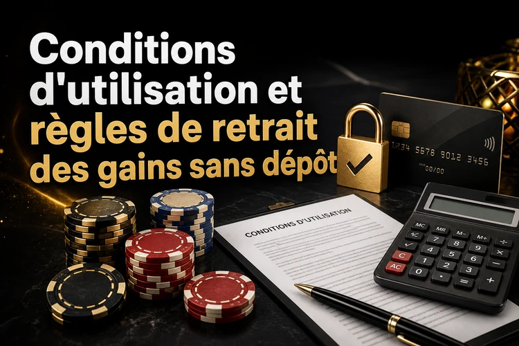 Conditions d'utilisation et règles de retrait des gains sans dépôt