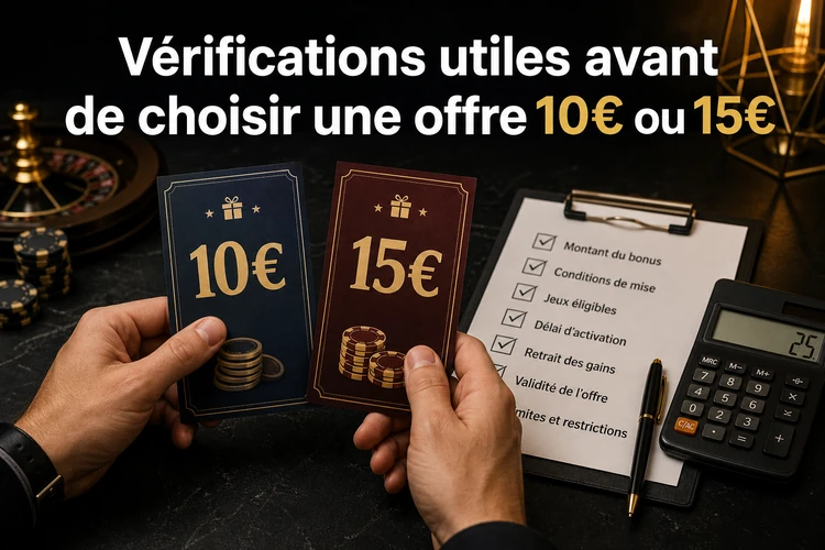 Vérifications utiles avant de choisir une offre 10€ ou 15€