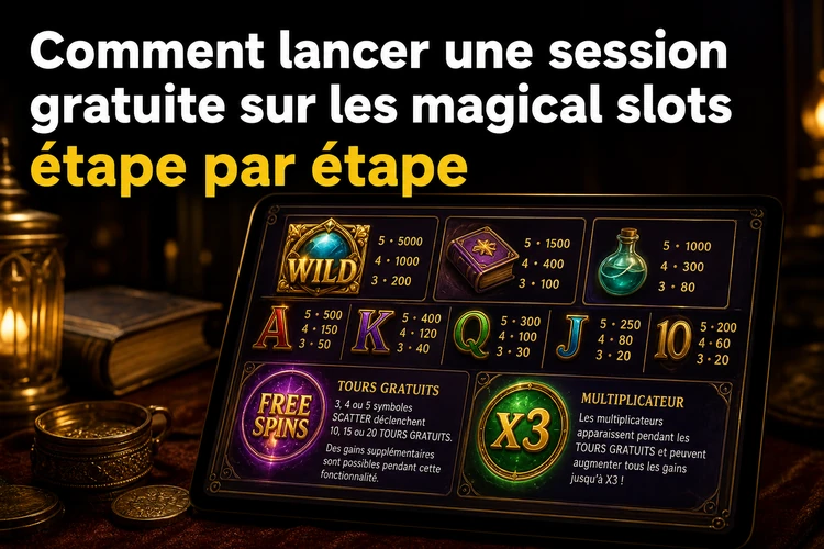 Comment lancer une session gratuite sur les magical slots étape par étape